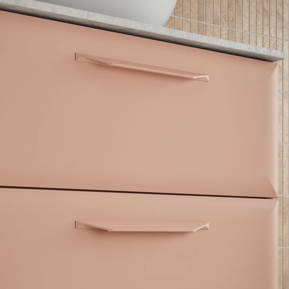Auvellis Arven 1210mm double-bowl wall-hung vanity in Apricot Pink