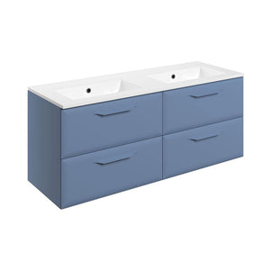 Mika Double Bowl Washbasin Without Tapholes And Wall Mounted Unit Bathwise