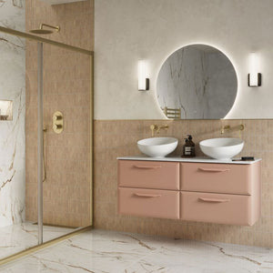 Mika Double Bowl Washbasin Without Tapholes And Wall Mounted Unit Bathwise