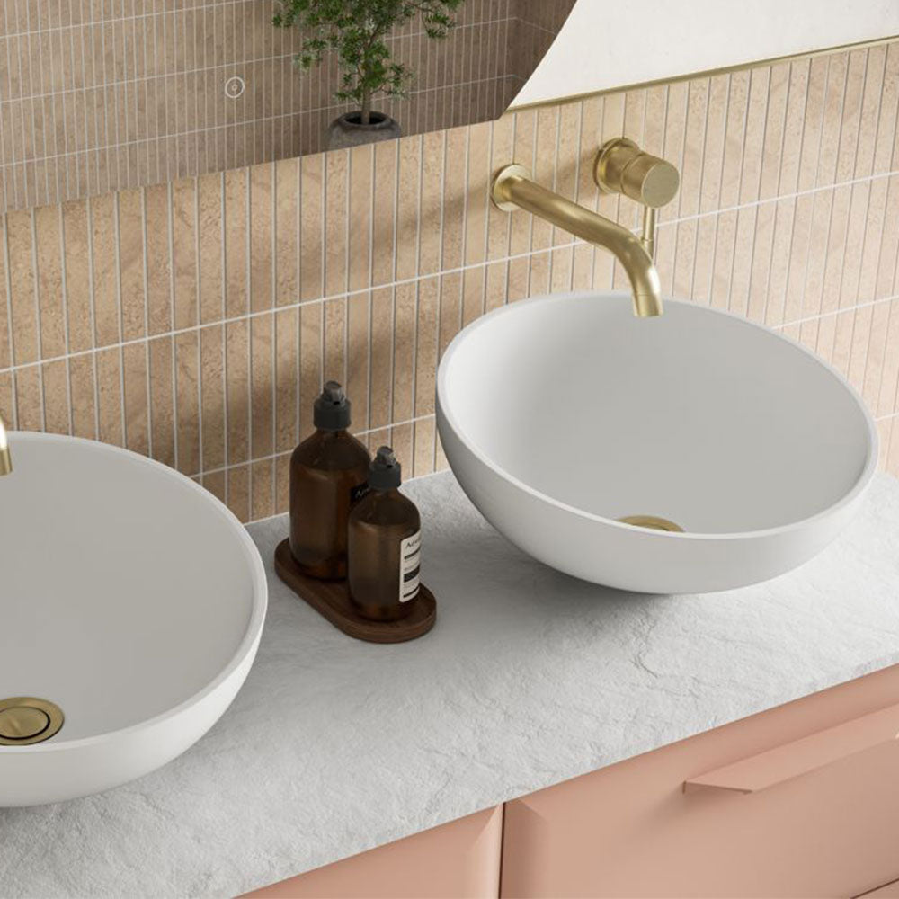 Auvellis Arven 1210mm double-bowl wall-hung vanity with 0 tap-hole basin