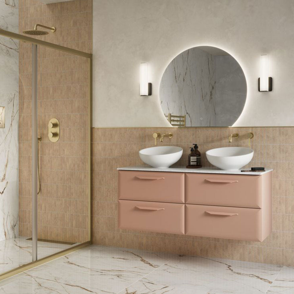 Mika Double Bowl Washbasin Without Tapholes And Floorstanding Unit Bathwise