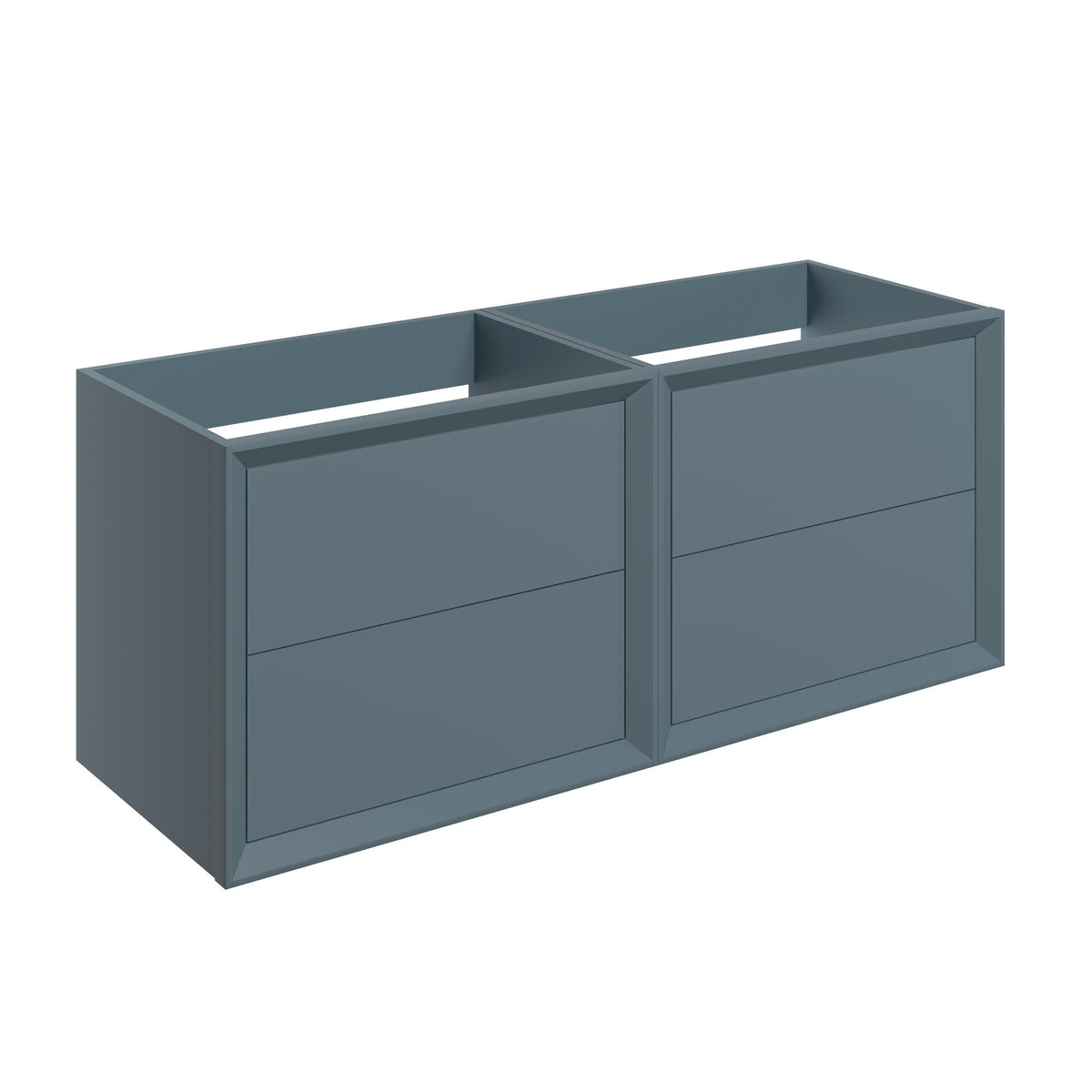 Auvellis Solenne 1190mm wall-hung four-drawer unit — Matt Storm Blue — supplier code PFDIFTP5782