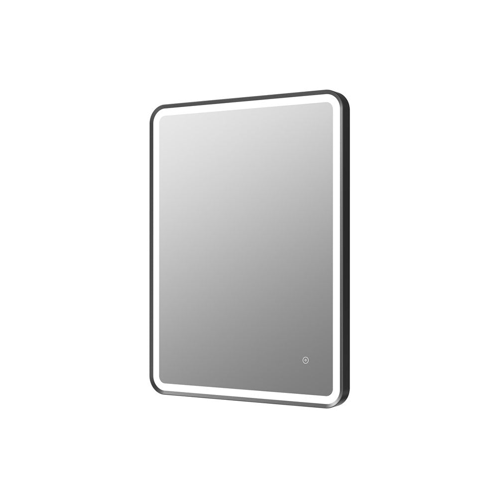 Auvellis Nexara Rectangular Framed LED Mirror – Matt Black