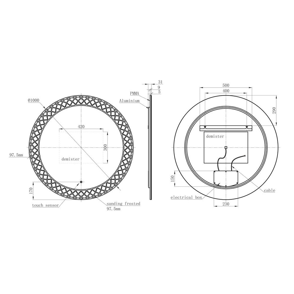 Toya Round LED Mirror Bathwise