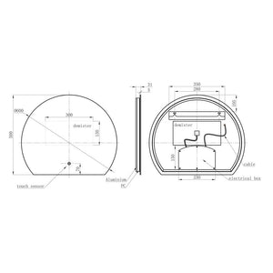 Auvellis La Coruna Half-Moon LED Mirror – detail image 4