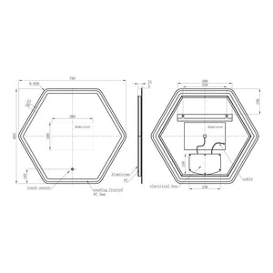 Auvellis Albacete Hexagonal LED Mirror – detail image 3