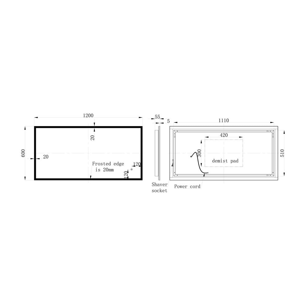 Auvellis Nexara LED Mirror with Charging Socket – detail image 4