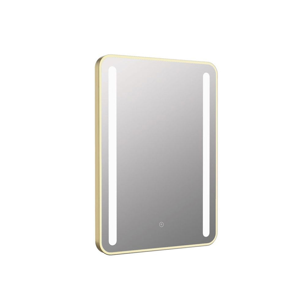 Frontier 500x700mm Rounded Front-Lit LED Mirror – Brushed Brass