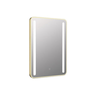 Frontier 500x700mm Rounded Front-Lit LED Mirror – Brushed Brass