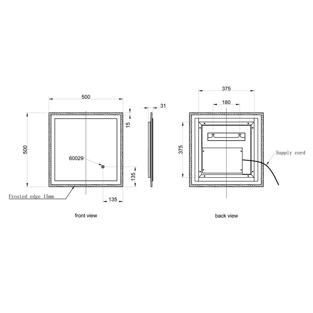 Catherine Square Back-Lit LED Mirror Pureflo