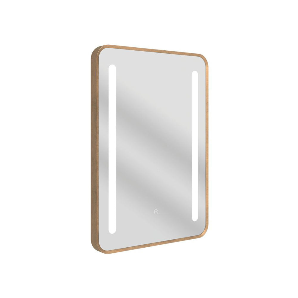 Frontier 500x700mm Rounded Front-Lit LED Mirror – Brushed Bronze