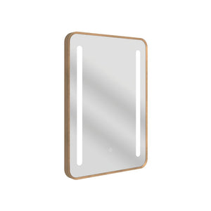Frontier 500x700mm Rounded Front-Lit LED Mirror – Brushed Bronze