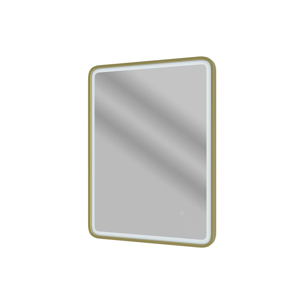 Auvellis Nexara Rectangular Framed LED Mirror – Brushed Brass