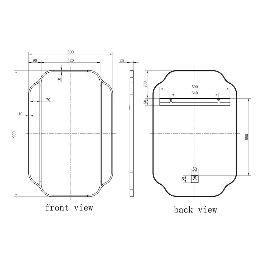 Nouveau Rectangle Mirror Bathwise