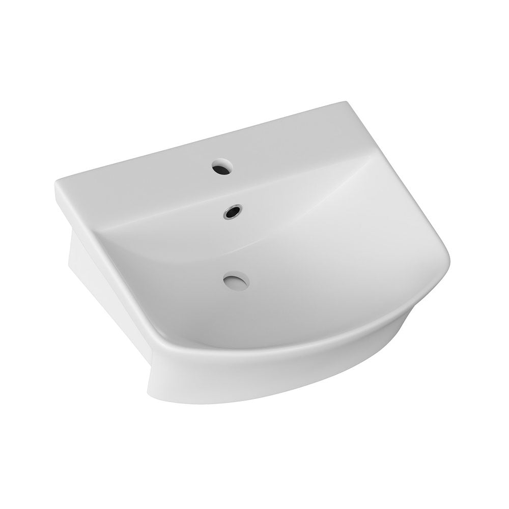Auvellis Corvex 500 x 400mm semi-recessed washbasin – white