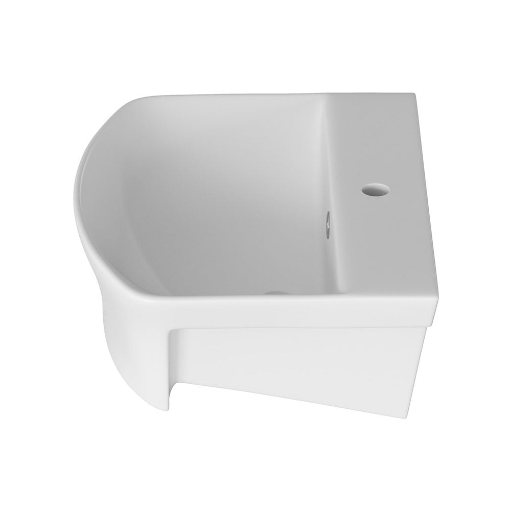 Auvellis Corvex 500 x 400mm semi-recessed washbasin – white
