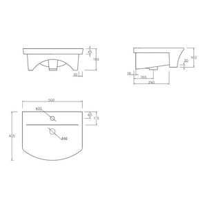 Sandro Semi Recessed Basin Bathwise