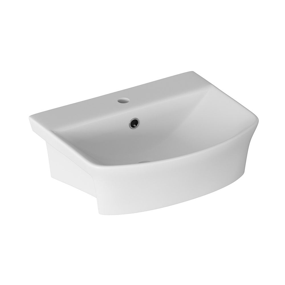 Auvellis Corvex 500 x 400mm semi-recessed washbasin – white