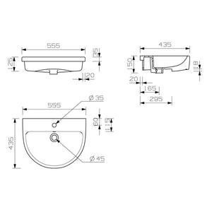 Senna Semi Recessed Basin Bathwise