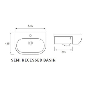 Senna Semi Recessed Basin Bathwise