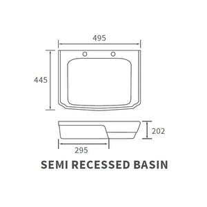 Sherbourne 2TH Semi Recessed Basin Bathwise