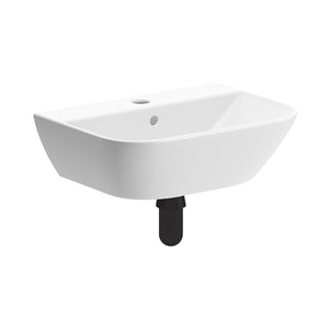Cedarwood 450x320mm basin with black bottle trap