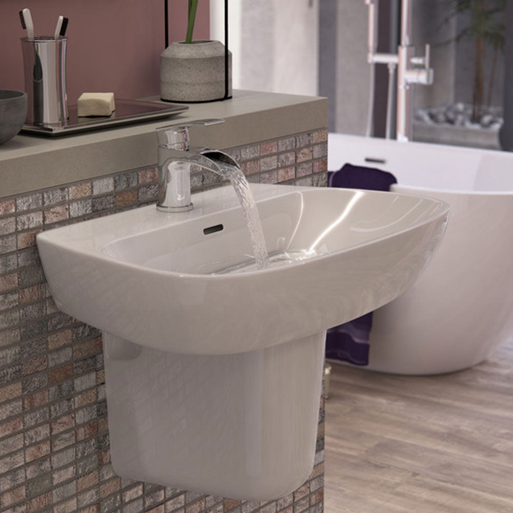 Auvellis Arven 600 x 400mm basin with semi-pedestal
