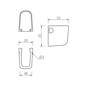 Auvellis Arven 600 x 400mm basin with semi-pedestal