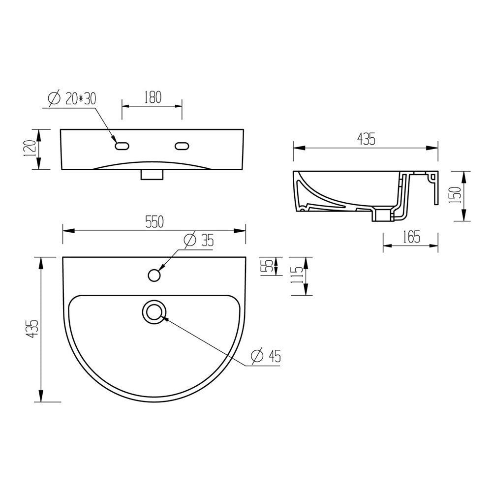 Cilantro Basin And Semi Pedestal Bathwise