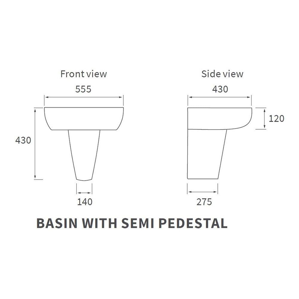 Cilantro Basin And Semi Pedestal Bathwise