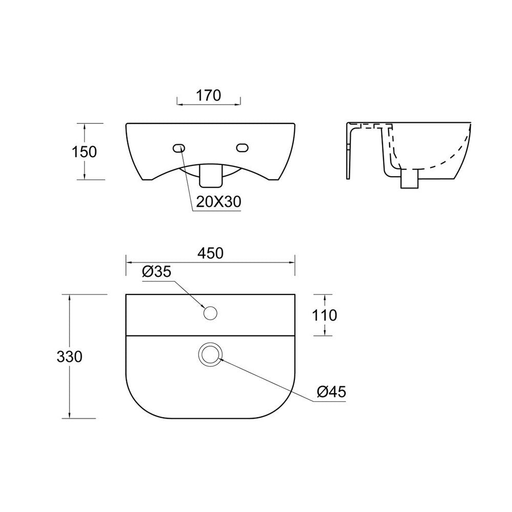 Cedarwood Basin With Bottle Trap Bathwise