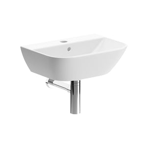 Cedarwood 450x320mm basin with chrome bottle trap