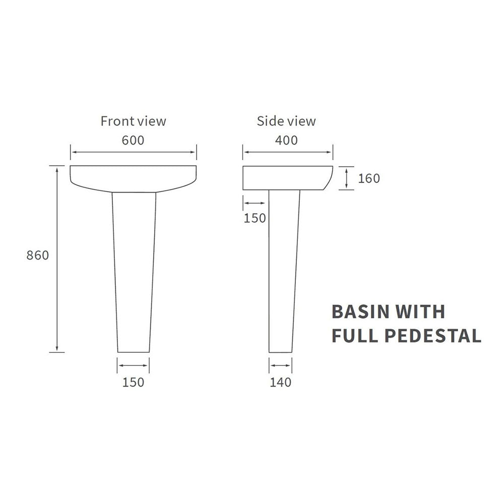 Tilia Basin And Pedestal Bathwise