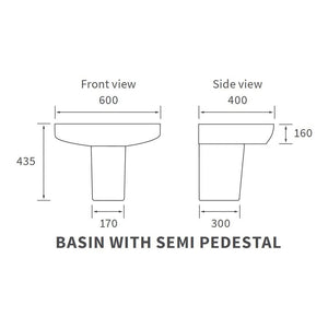 Tilia Basin And Semi Pedestal Bathwise
