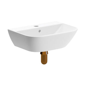 Cedarwood 450x320mm basin with brushed bronze bottle trap