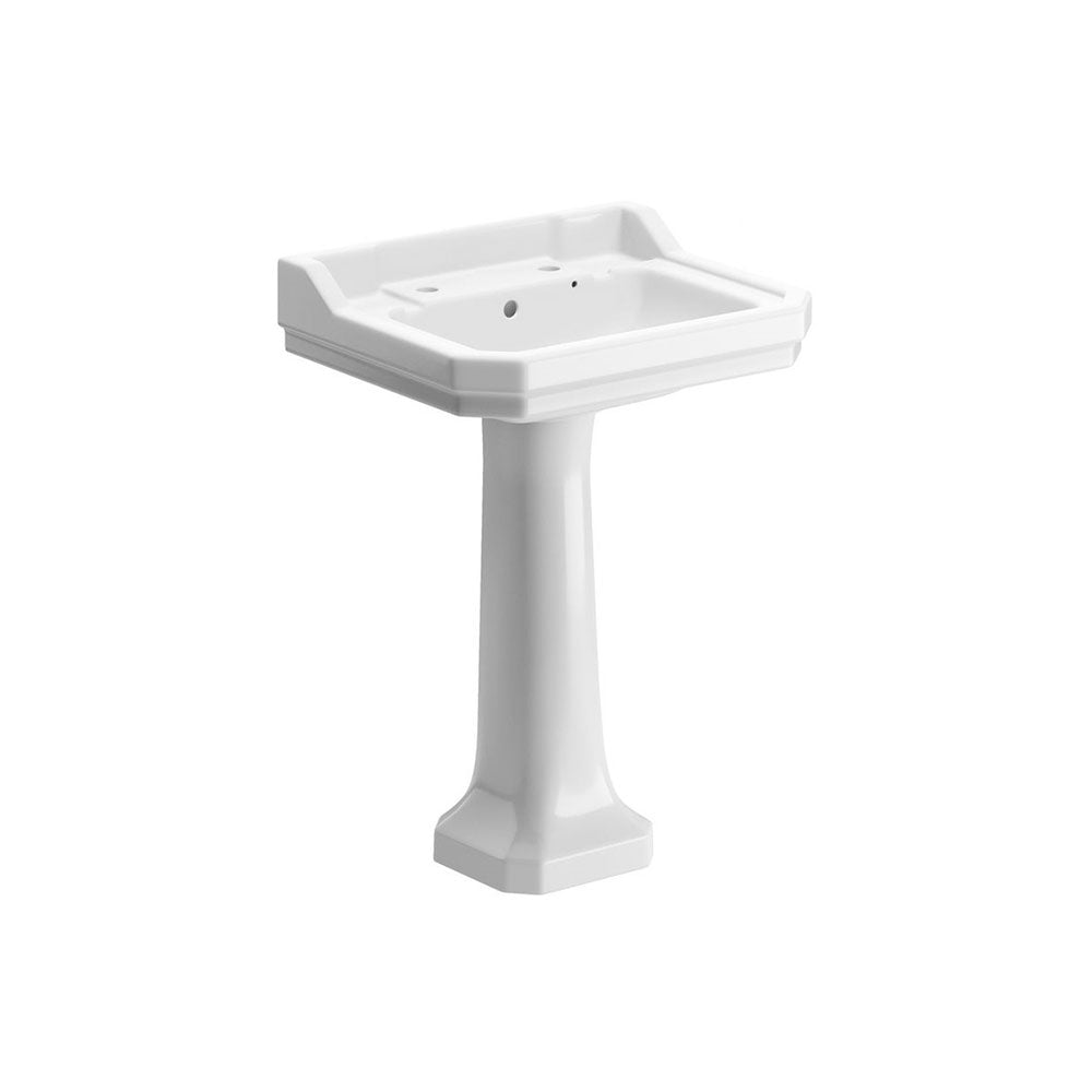 Sherbourne 600x500mm 2TH basin and pedestal