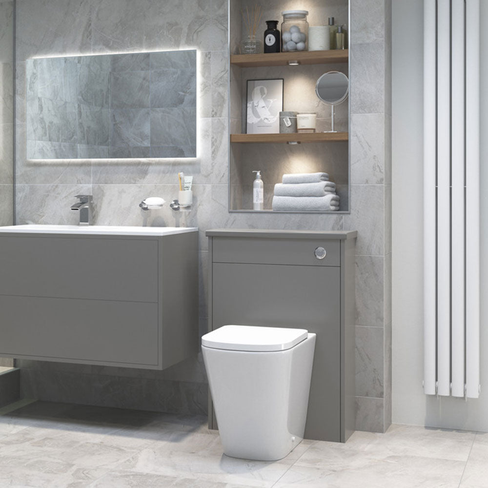 Auvellis Rovane comfort-height rimless back-to-wall toilet – side view
