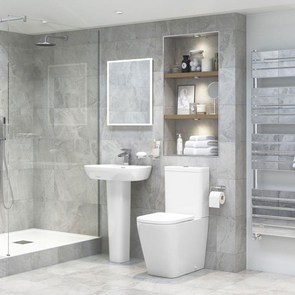 Auvellis Rovane comfort-height rimless back-to-wall toilet – detail view
