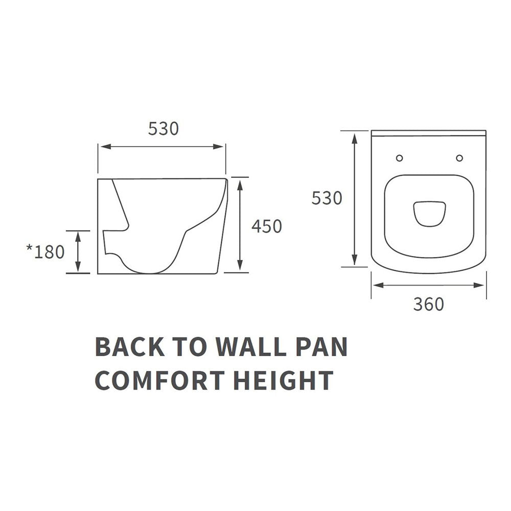 Auvellis Rovane comfort-height rimless back-to-wall toilet – alternative view
