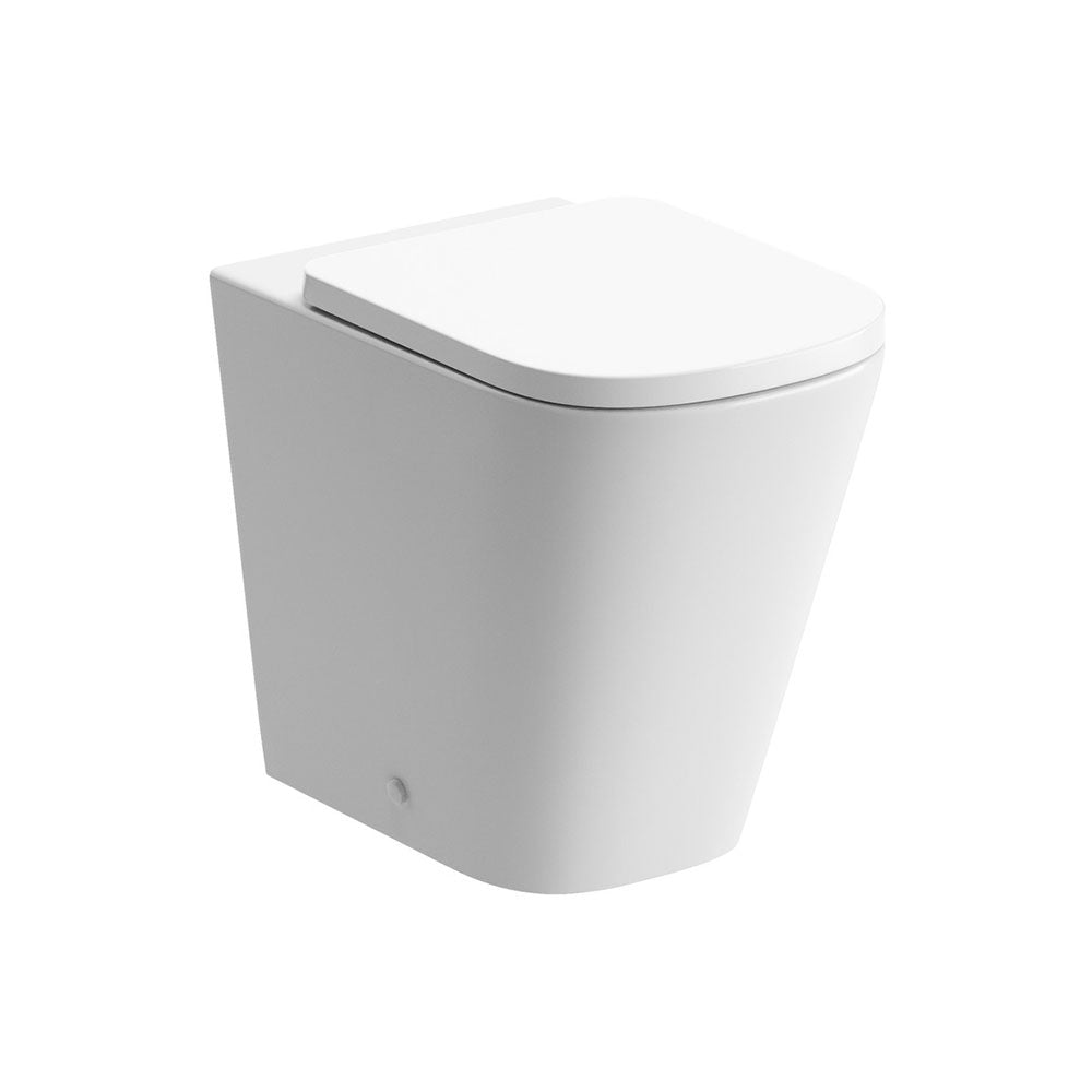 Auvellis Rovane comfort-height rimless back-to-wall toilet with soft-close seat