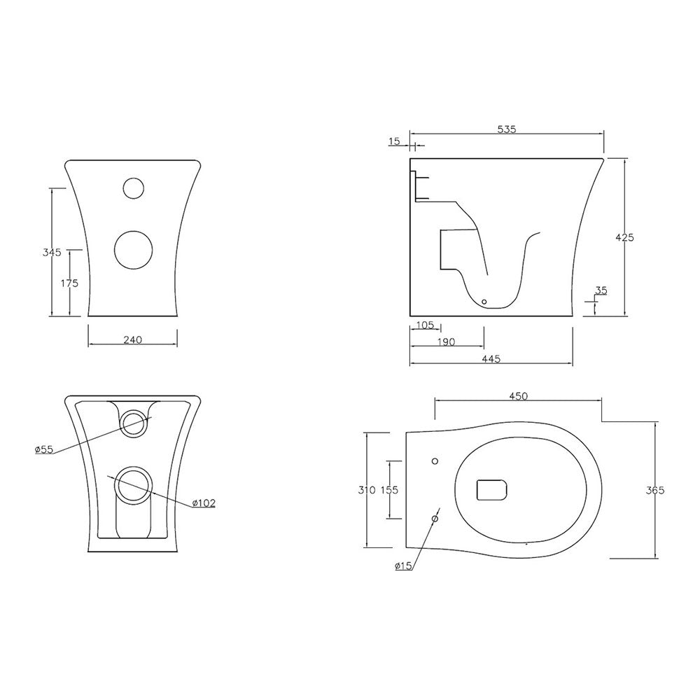 Sandro Back To Wall Pan And Soft Close Seat Bathwise