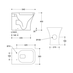 Cedarwood Rimless Back To Wall Pan And Wrapover Soft Close Seat Bathwise