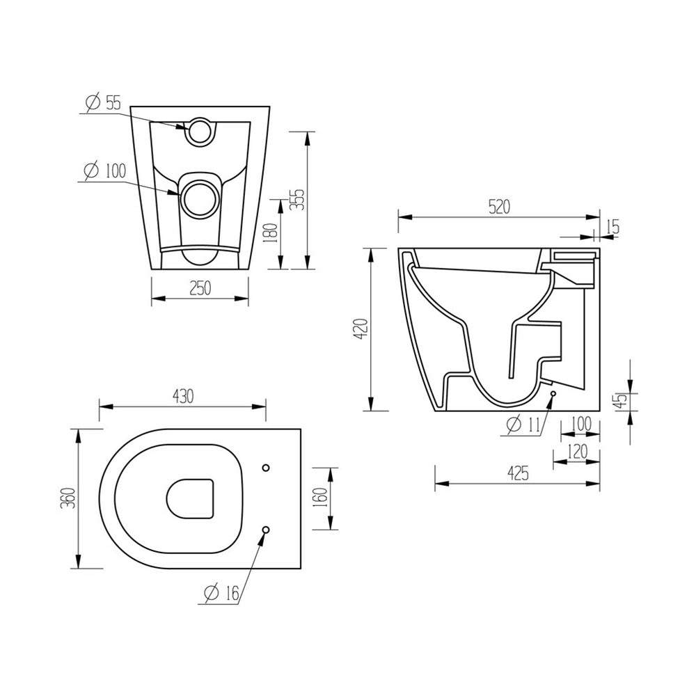 New Jimi Back To Wall Pan And Soft Close Seat Auvellis