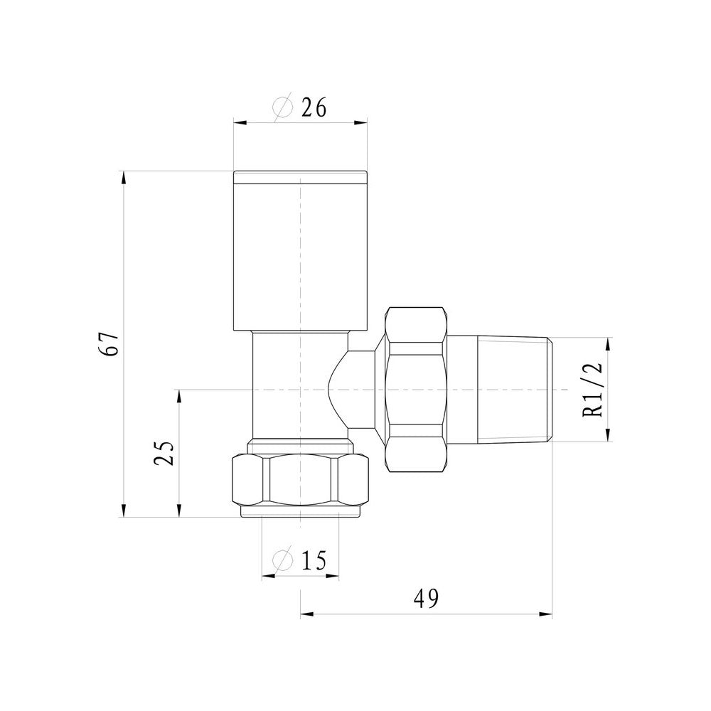 Auvellis Nexara angled radiator valves – Anthracite – alternative view