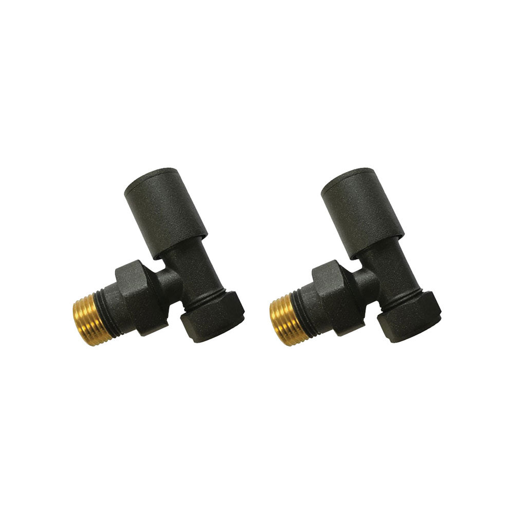 Auvellis Nexara angled radiator valves – Anthracite