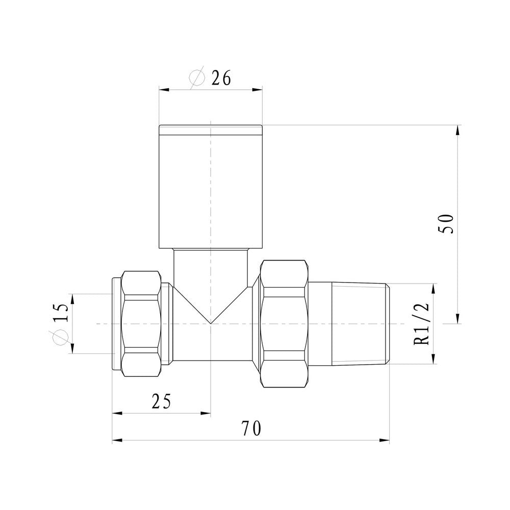 Auvellis Nexara straight radiator valves – Anthracite – alternative view