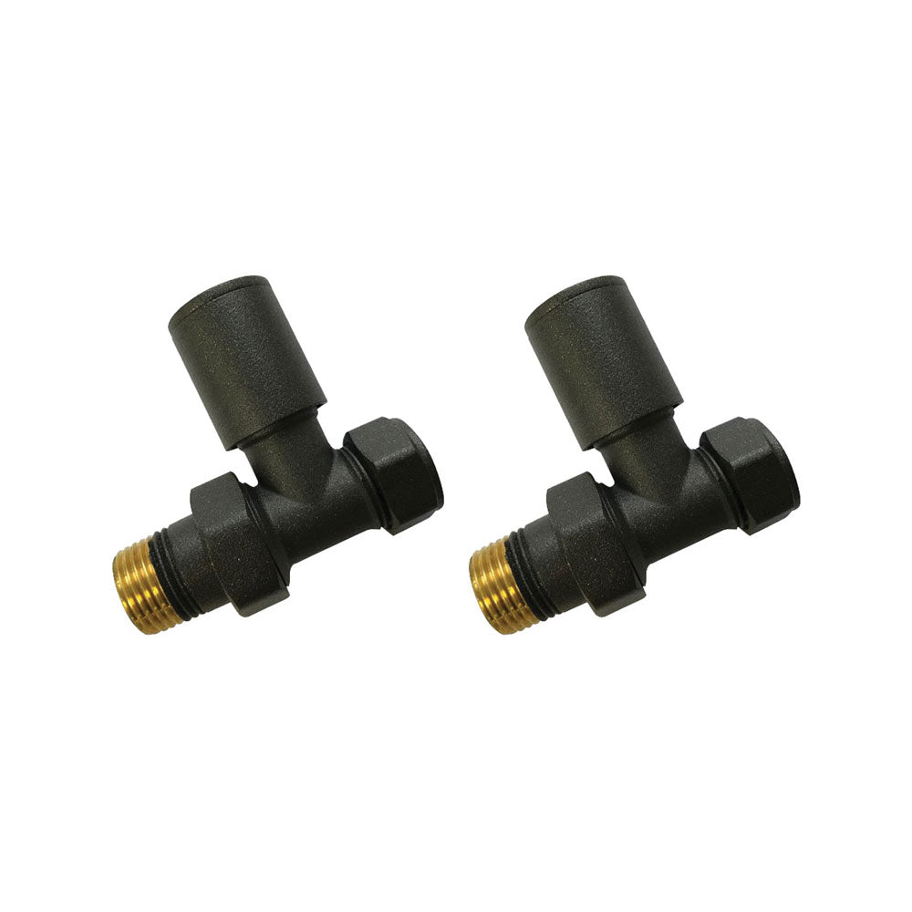 Auvellis Nexara straight radiator valves – Anthracite