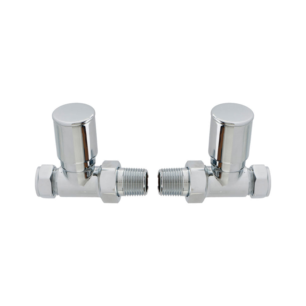 Auvellis Nexara straight radiator valves – Chrome