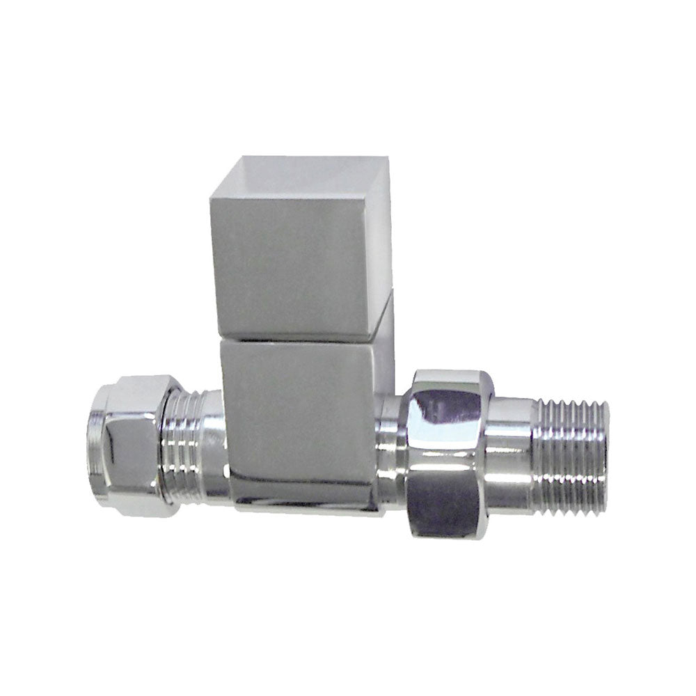 Auvellis Nexara Square Radiator Valves – Straight Chrome