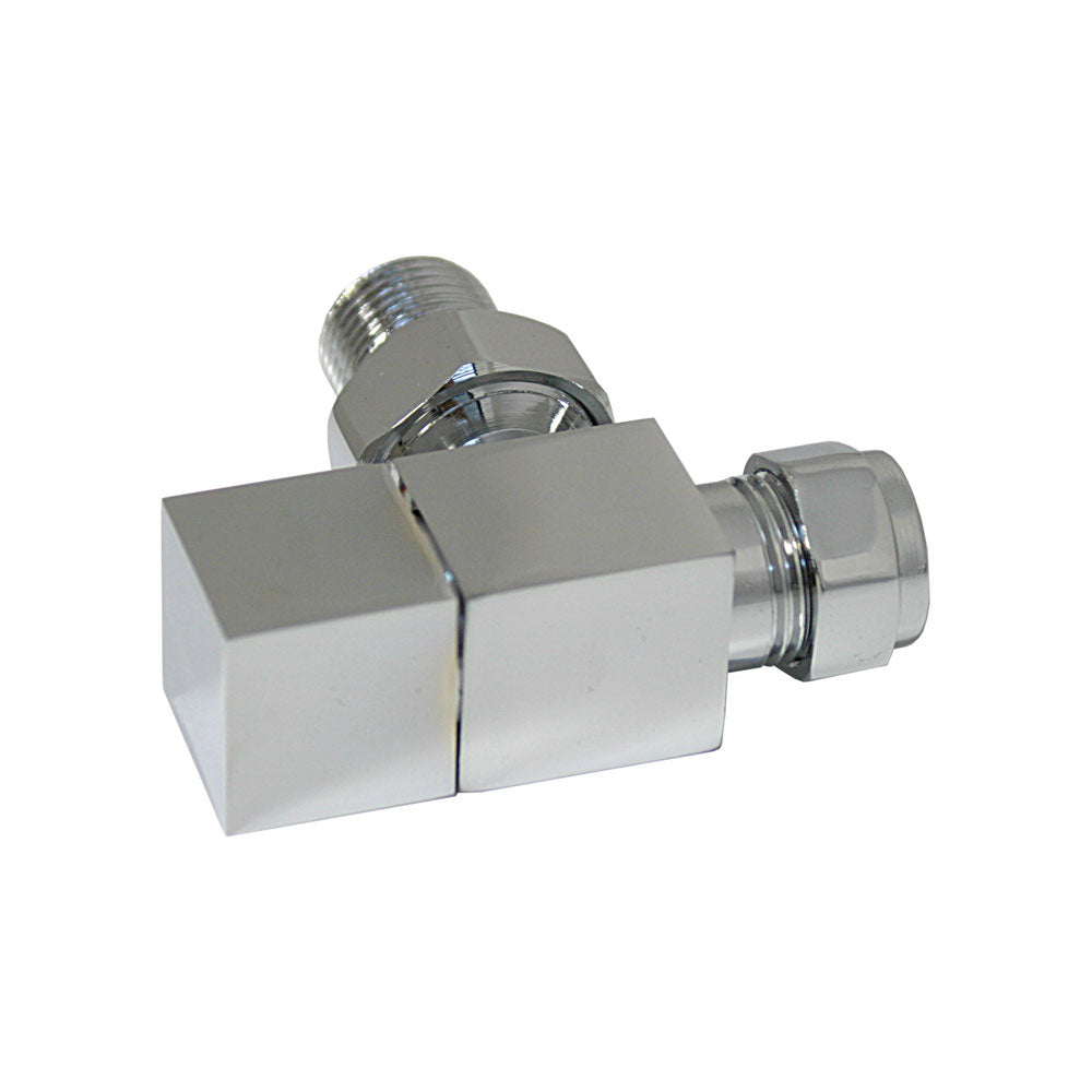 Auvellis Nexara Square Radiator Valves – Angled Chrome